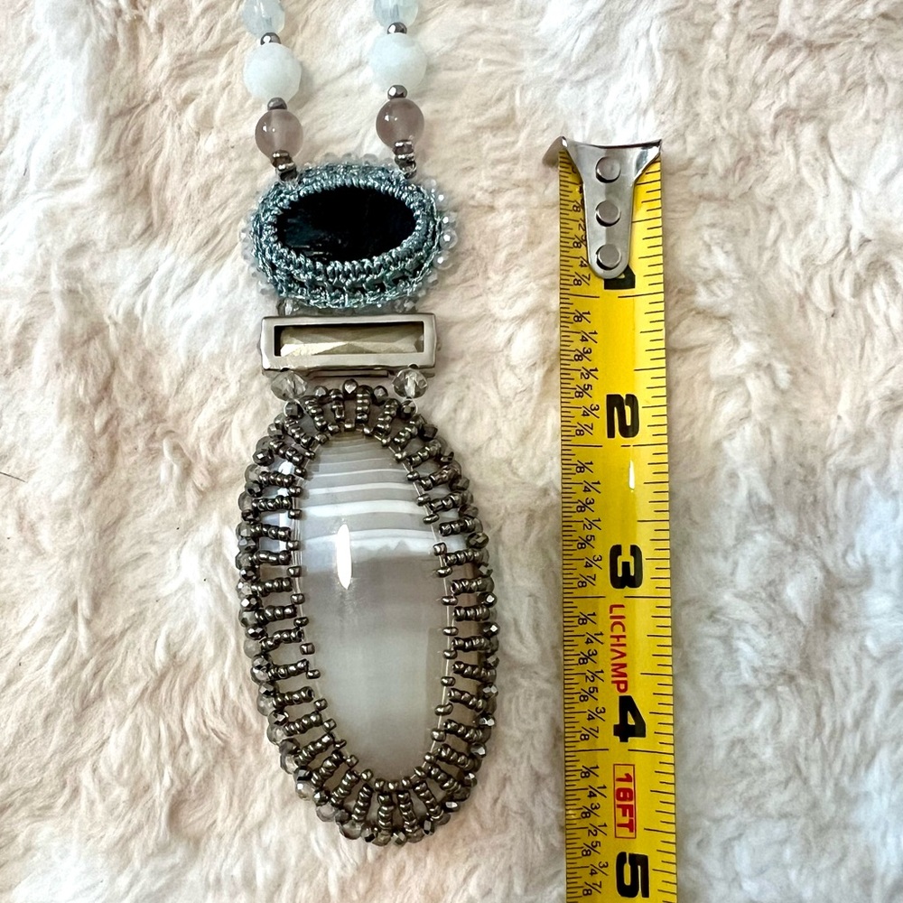 Beautiful Stone Statement Necklace - image 7